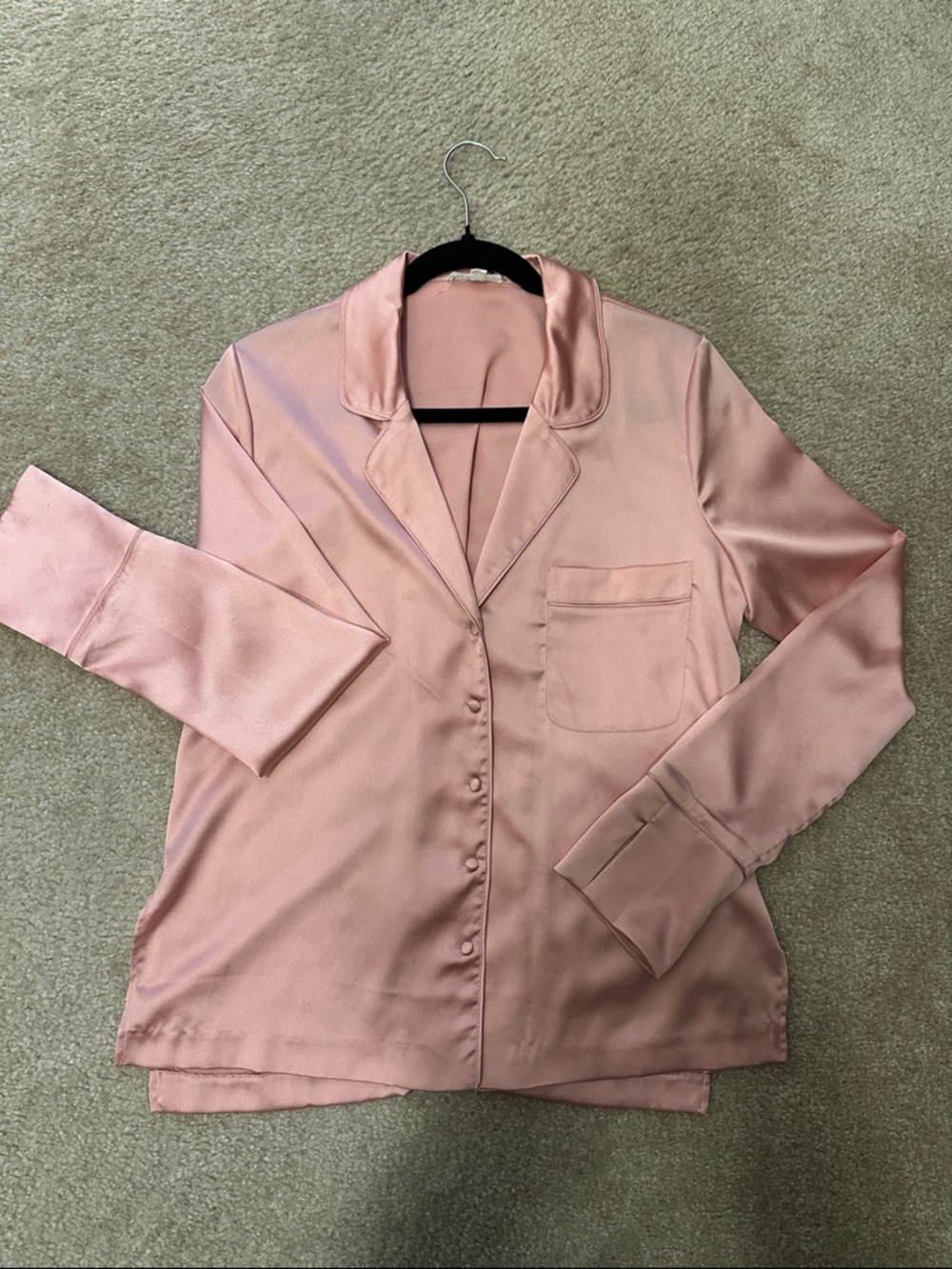Cotton Candy Pink Satin Button-Down Shirt